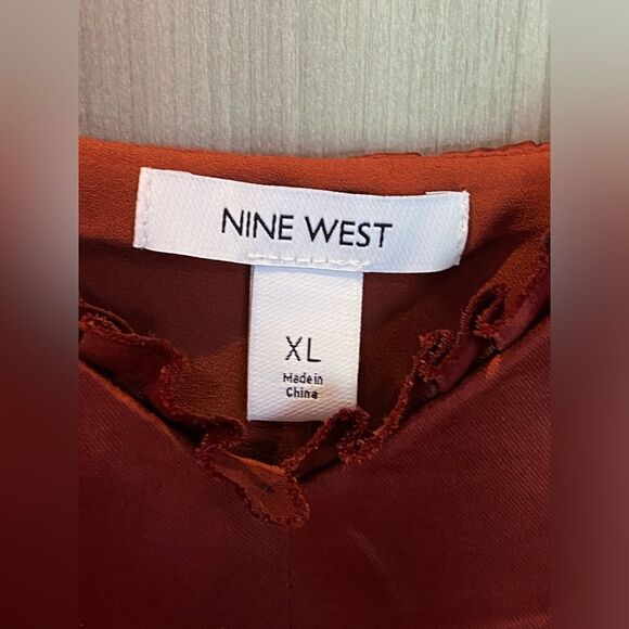 NWT Women's Nine West Strappy Midi Dress XL - Paprika Red - Picture 3 of 12